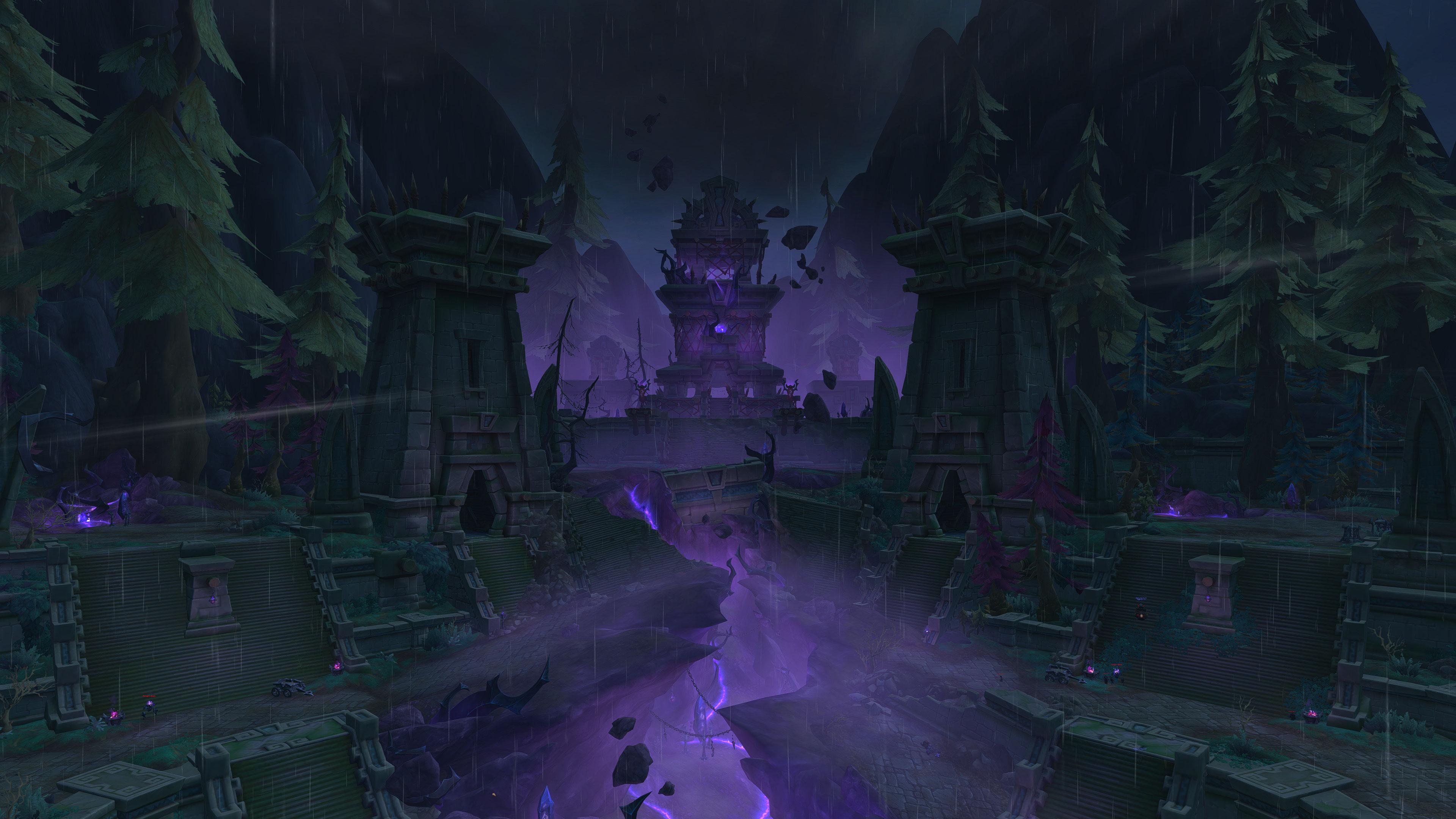 World of Warcraft Temple Ruins - 4K Background World of Warcraft Temple Ruins - Game Screenshot 4K Wallpaper (3840x2160)