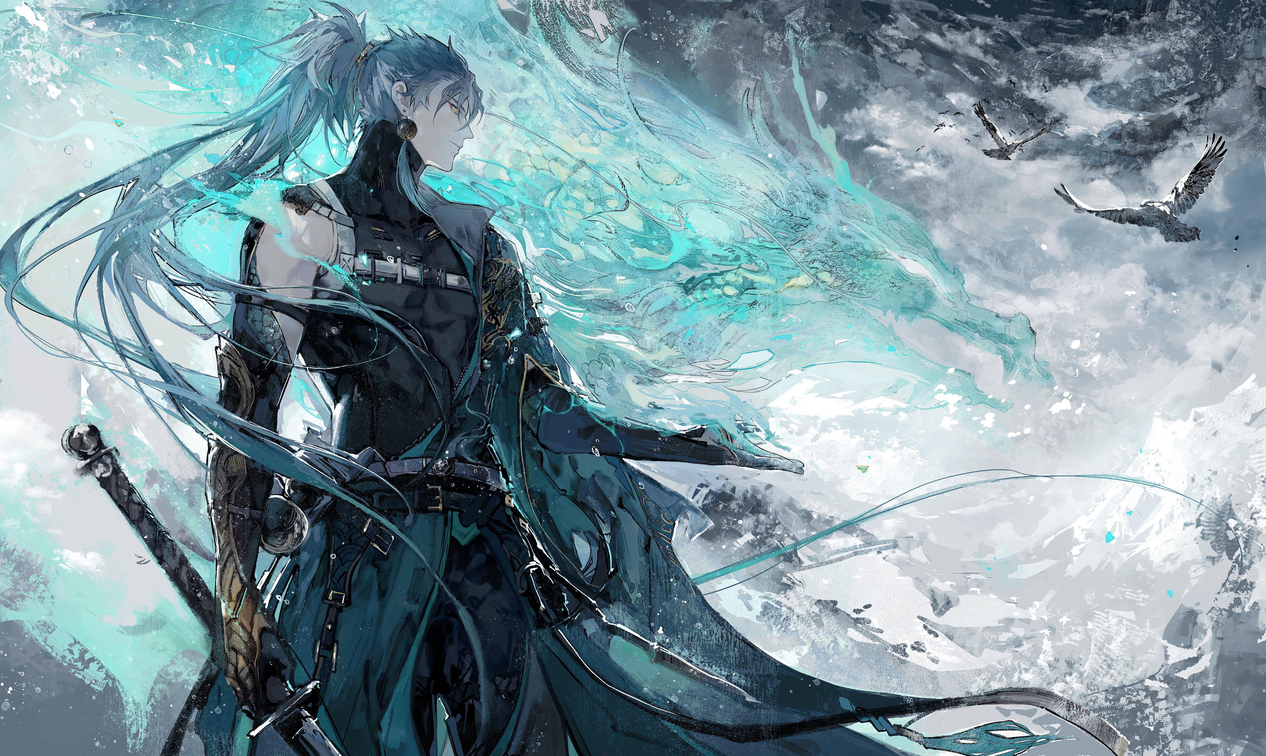 Wuthering Waves, Anime Boys, Jiyan (Wuthering Waves), Video Game Art, Digital Art 4K Wallpaper A Stunning Wuthering Waves, Anime Boys, Jiyan (Wuthering Waves), Video Game Art, Digital Art 4K Desktop and Mobile Wallpaper Background (4096x2446)