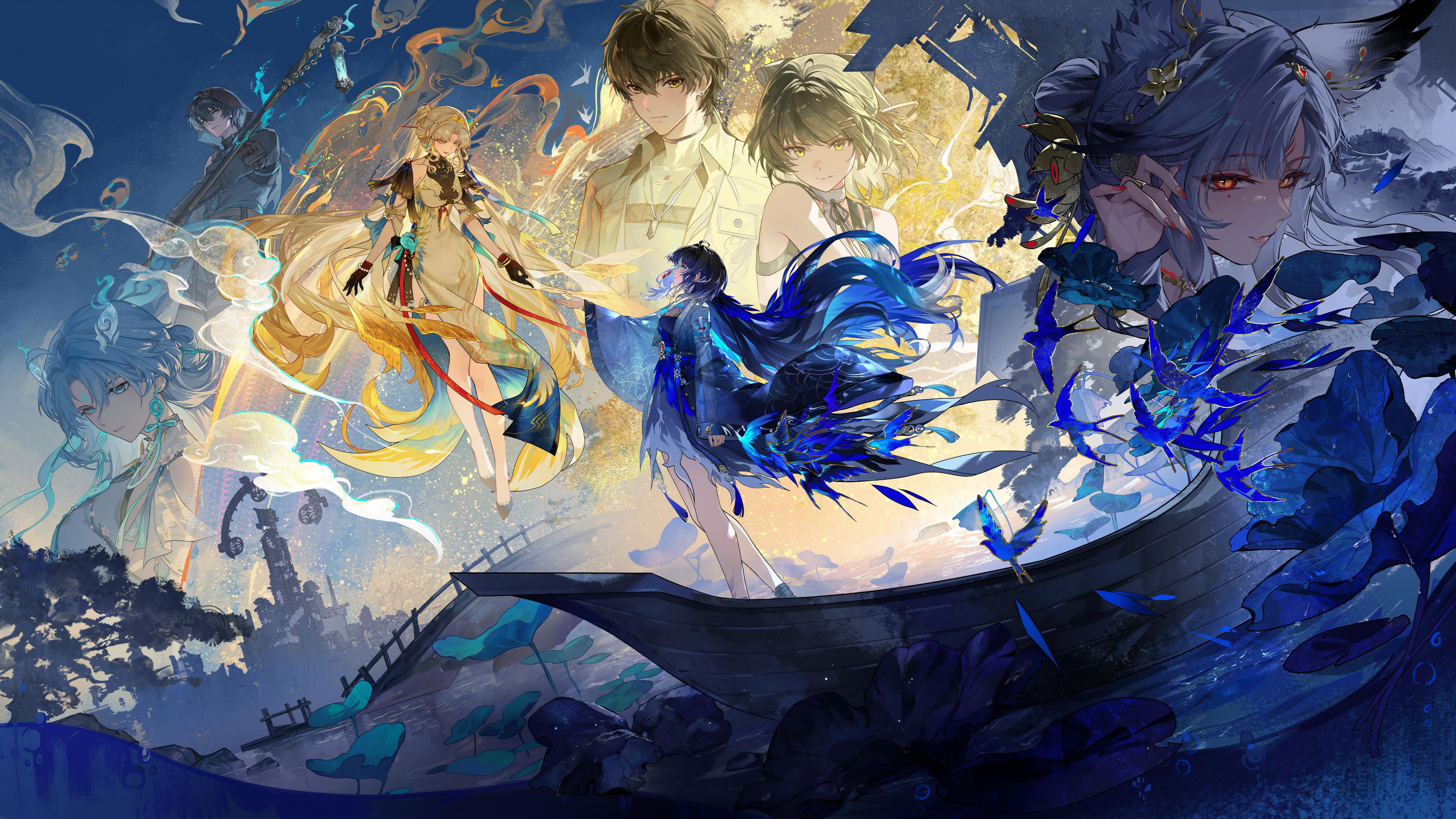Wuthering Waves Character Collage - 8K Background Wuthering Waves Character Collage - Anime Illustration 8K Wallpaper (8000x4500)